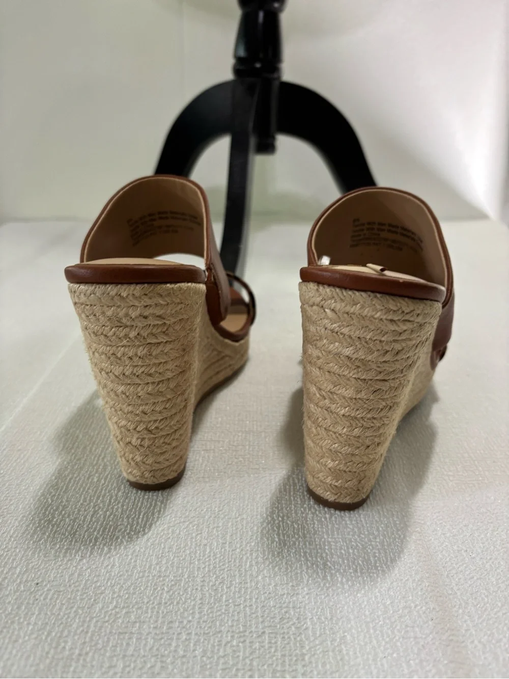 a new day Tan Brown Leopard Espadrille Wedge Sandals